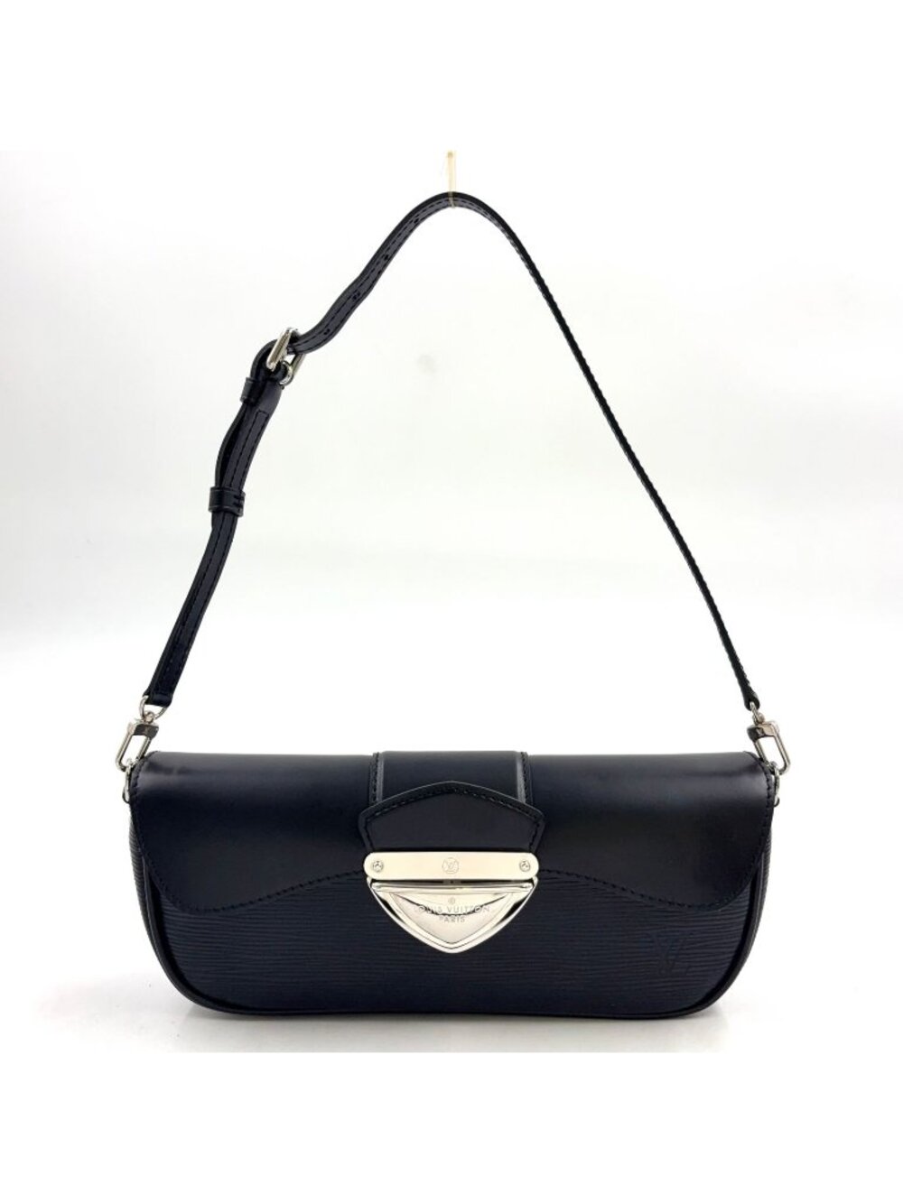 Louis Vuitton Pochette Montaigne Epi Noir Leather Black Shoulder Bag Silver